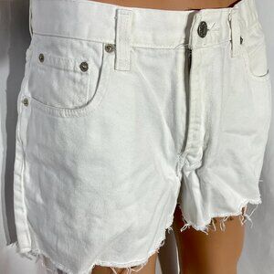 Jordache Sz 13/14 Vintage White Cut-off Jean Shorts Womens